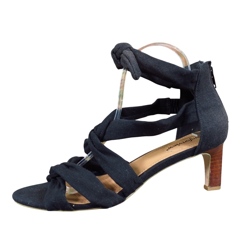 Comfortview Hazel Womens Strappy Sandal‎ Size 10M Formal Dress Black Fabric